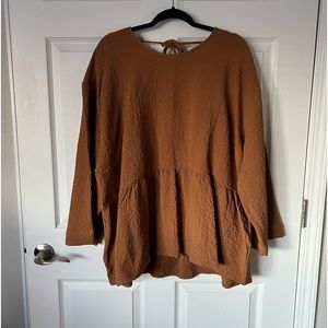 Madewell Plus Peplum Open-Back Top